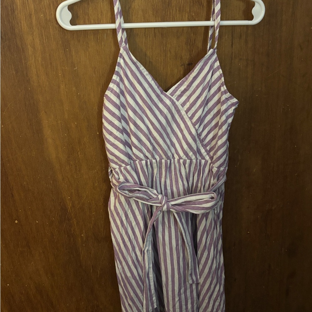 Purple and White Striped Dress
